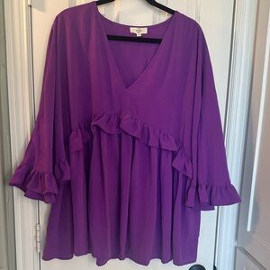 Entro Purple Ruffle Blouse1XL
